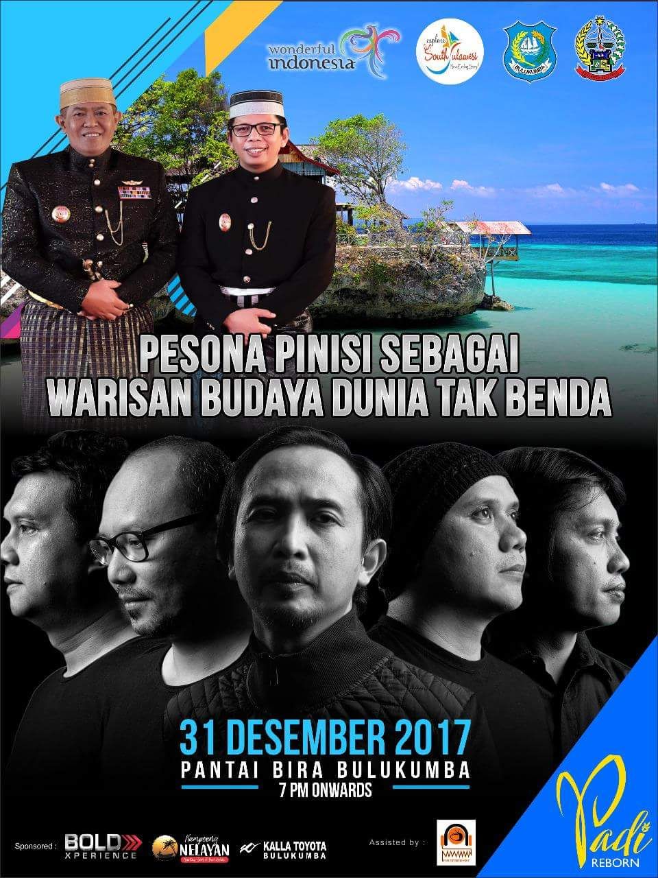 Pemkab Bulukumba Hadirkan Padi Reborn di Bira, pada Malam Pergantian Tahun Baru 2018