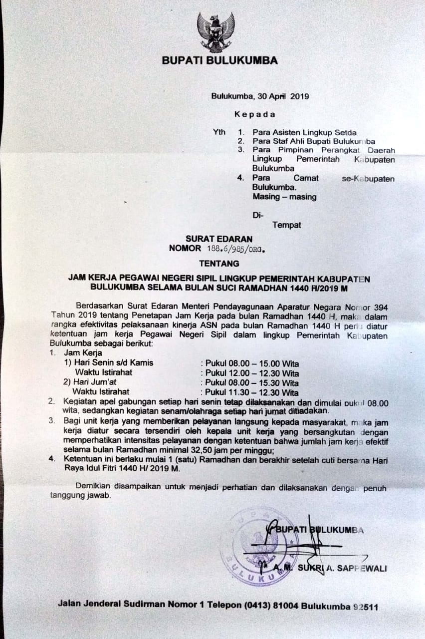 Selama Ramadhan, Jam Kerja ASN Dikurangi
