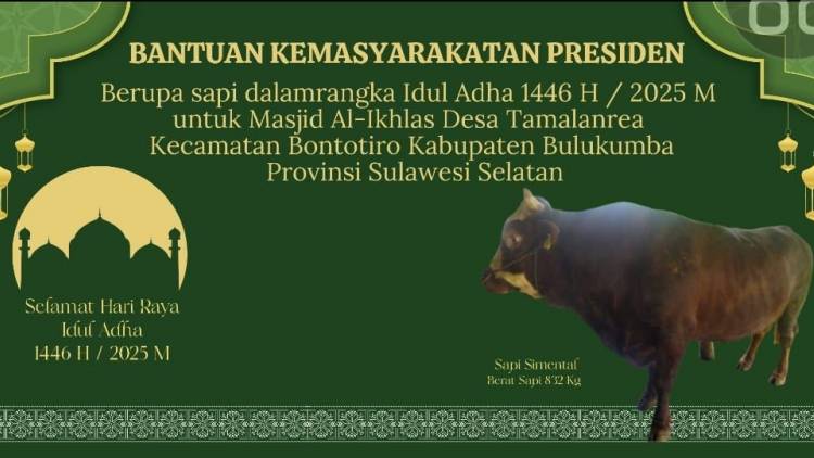 Bulukumba Berkurban Sebanyak 1.636 Ekor, Ada Kurban Bantuan Presiden RI