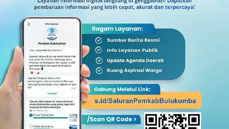 Lebih Dekat dengan Warga, Pemkab Bulukumba Hadirkan Saluran WhatsApp Resmi