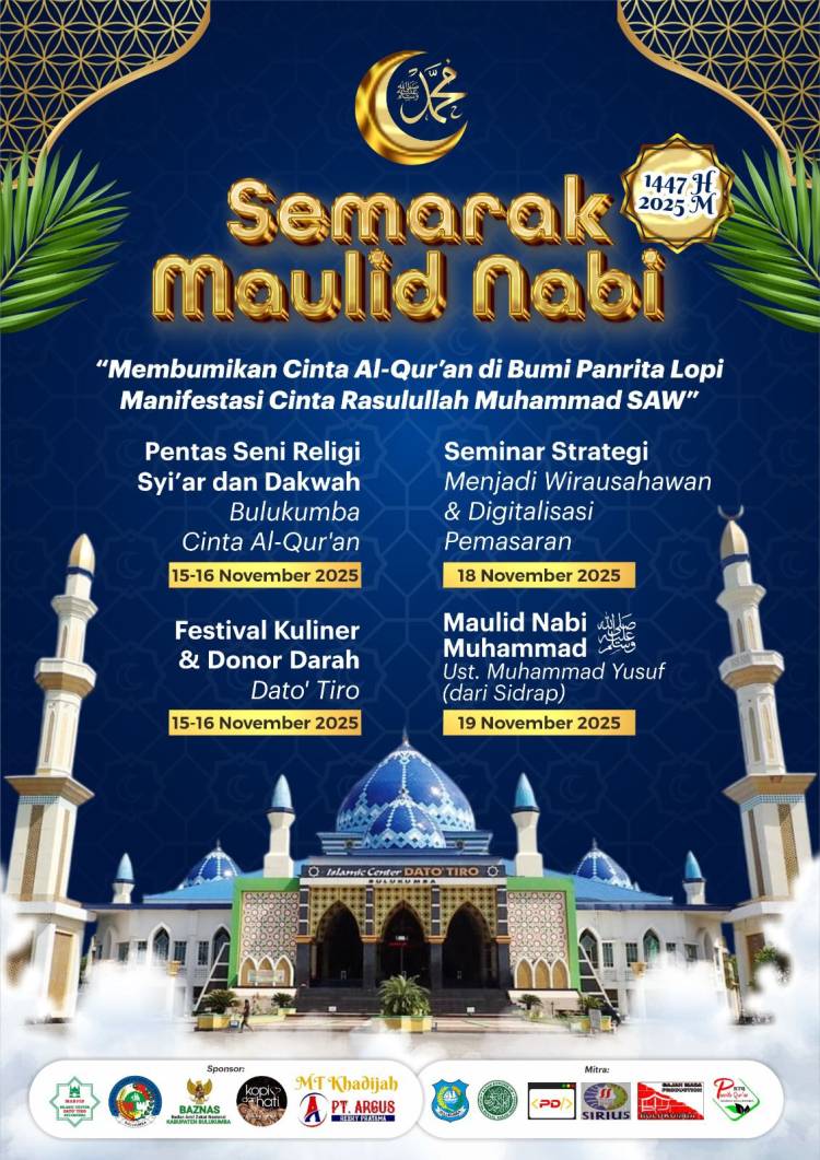 Ustadz Muhammad Yusuf Akan Hadir pada Peringatan Maulid di Masjid ICDT Bulukumba