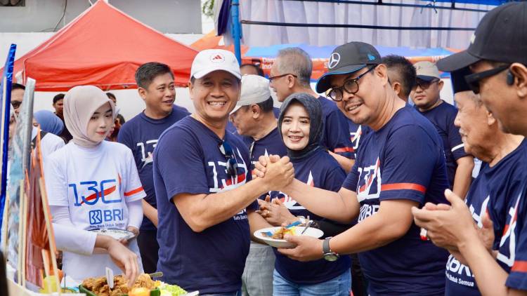 HUT ke-130 BRI, Wabup Edy Manaf Potong Tumpeng dan Lepas Peserta Jalan Santai