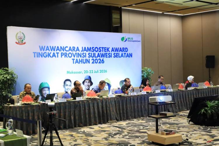 Wabup Edy Manaf Paparkan Komitmen Perlindungan Pekerja pada Wawancara Jamsostek Award Sulsel 2026