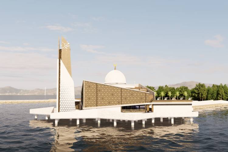 Pemancangan Tiang Tandai Dimulainya Pembangunan Masjid Terapung Pantai Merpati Bulukumba